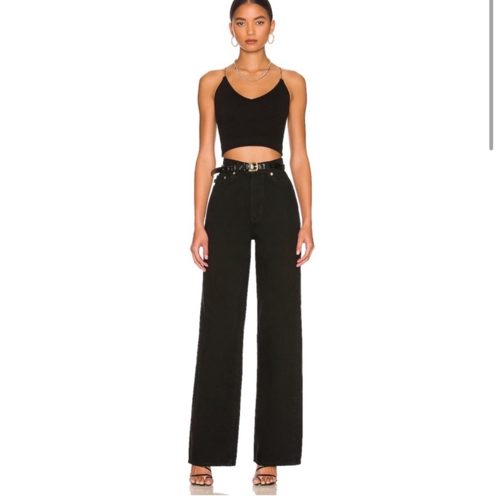 Lovers and Friends Jeans Womens 27 Black Lennon Super High Rise Wide Leg